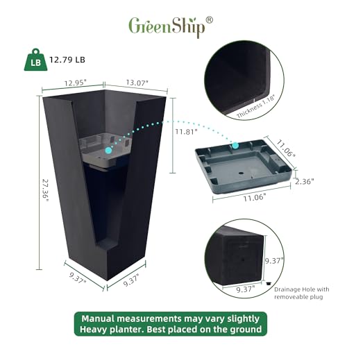 27 Inch Tall Planters Set of 2 (2 Count)
