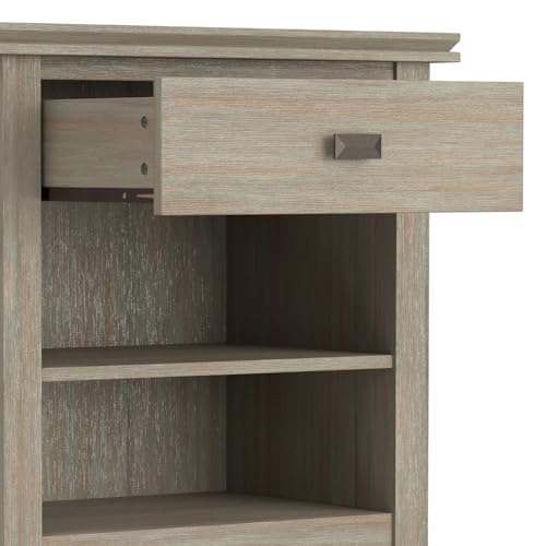 Artisan 24" Solid Wood Bedside Table in Distressed Grey