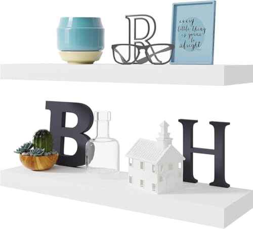 Floating Wall Shelves 24 x 6 Inch (2 Count)
