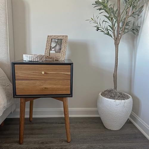 Harper Modern Nightstand Side Accent or End Table with Storage Drawer (2 Count)