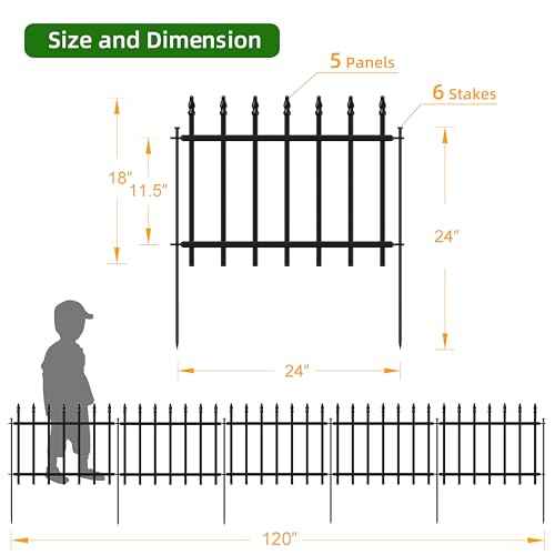 Decorative Metal Garden Fence 18" x 10' (75 Sq Ft)