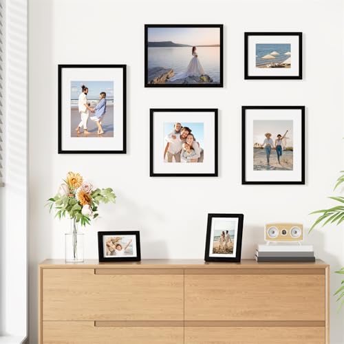 8.5x11 Picture Frames Set of 9 for Wall Mount or Tabletop (9 Count)