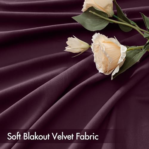 Purple Orchid Blackout Velvet Curtains Drapes 108 Inch Long 52"x108" (2 Count)