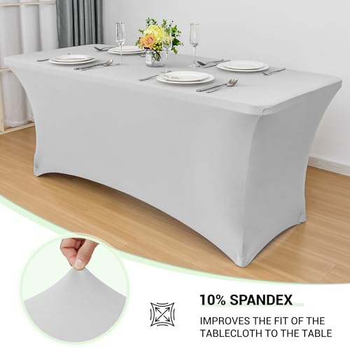 6ft Stretch Spandex Table Cover for Folding Tables (2 Count)