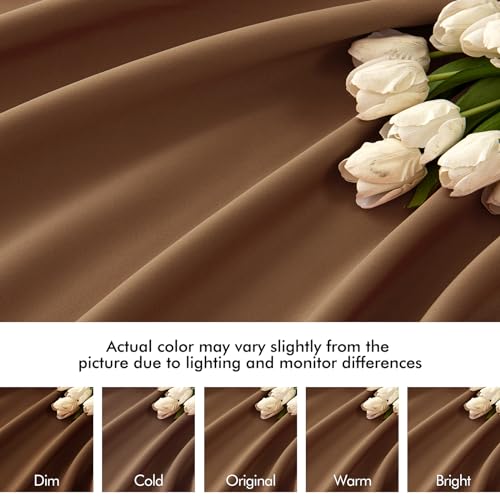 Cappuccino Brown Back Tab Blackout Curtains 52"x96" Long 2 Panel Set (2 Count)