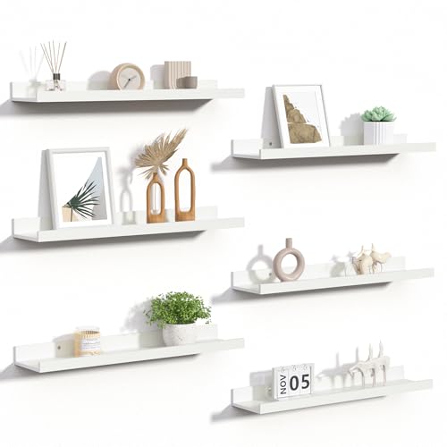 Floating Shelves for Wall Decor and Storage (6 Count)