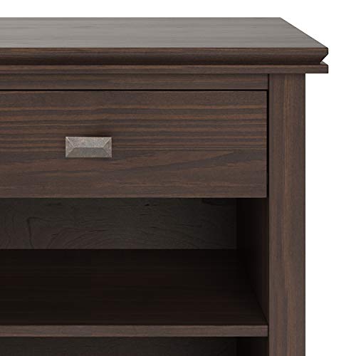 Artisan 24" Solid Wood Bedside Table in Warm Walnut Brown