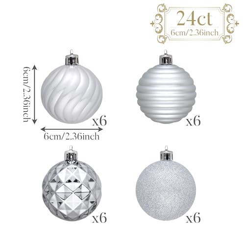 Christmas Ornaments Tree Decorations Set (24 Count)