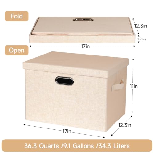 Storage Bins with Lids Fabric Closet Organizers Cubes Office Organization (3 Count)