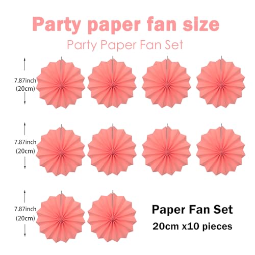 Pink Party Decorations Pink Hanging Paper Round Fans Bulk 8inch DIY