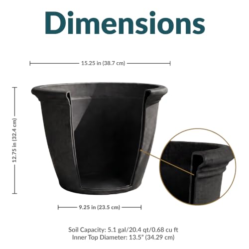 Sunnydaze Anjelica 15.25'' Large Plastic Planter Pot for Plants