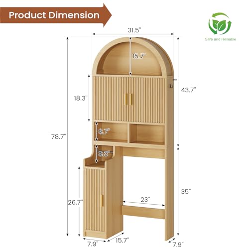 Arched Over The Toilet Storage Cabinet