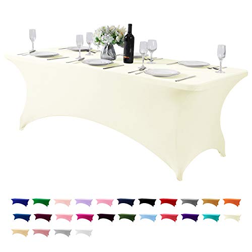 Spandex Table Cover for 8FT or 4ft or 6ft Table Universal Fitted Stretch Tablecloth for Party