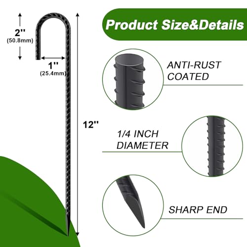 Rebar Stakes 12 Inch J Hook (60 Count)