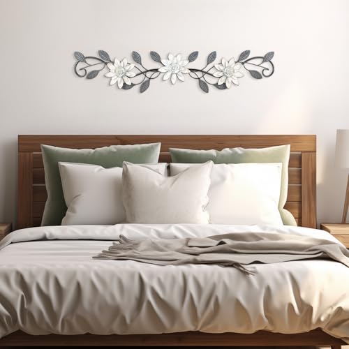 Metal Wall Art Modern Minimalist Metal Flowers Indoor Decor Horizontal Wall Art Iron Artwork