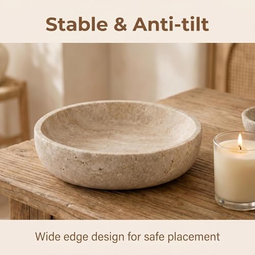 Natural Travertine Decorative Bowl 7.8"