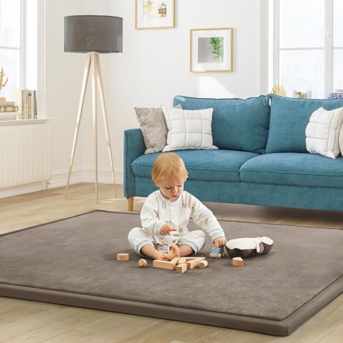 Baby Play Mat for Floor Nursery Rug Muscle Mat Area Rug Playroom Rug 50"x50" Playpen Mat Elastic Foam 1.3" Thick Crawling Mat for Babies