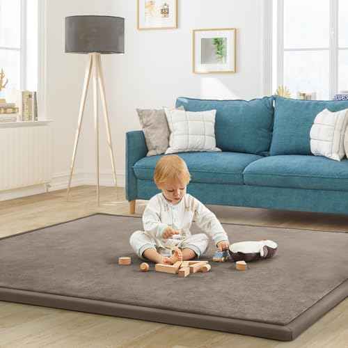 Baby Play Mat for Floor Nursery Rug Muscle Mat Area Rug Playroom Rug 74"x50" Playpen Mat Elastic Foam 1.3" Thick Crawling Mat for Babies