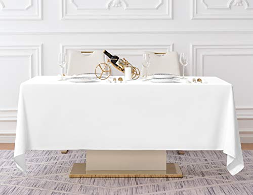 60x120 Inch White Tablecloth for 6 Foot Rectangle Tables