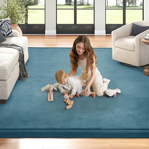 Baby Play Mat for Floor Nursery Rug Muscle Mat Area Rug Playroom Rug 74"x50" Playpen Mat Elastic Foam 1.3" Thick Crawling Mat for Babies