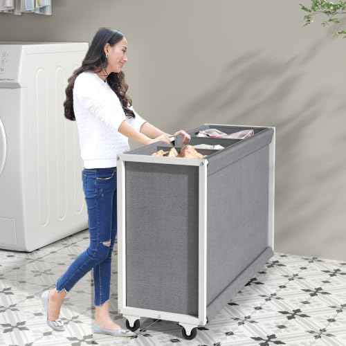 Laundry Hamper Laundry Basket with 3 Section Pull