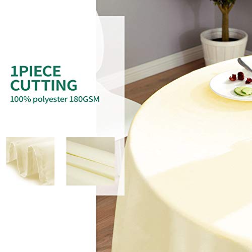 90 Inch Ivory Tablecloths for Round Tables