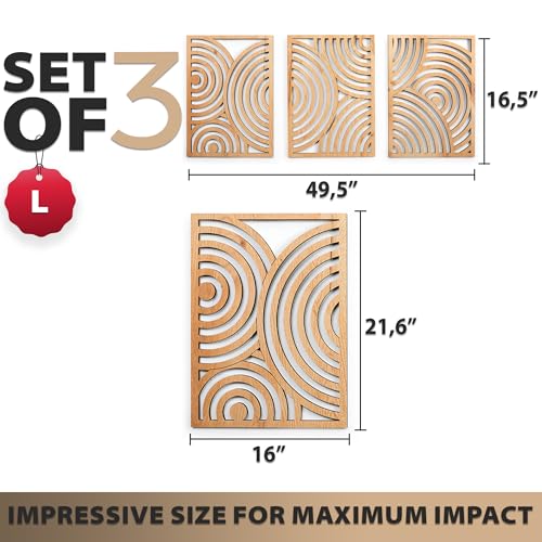 Modern Wooden Wall Sculptures (3 Count)