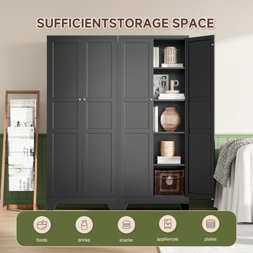 75" H Metal Storage Cabinet with 2 Doors and 4 Shelves