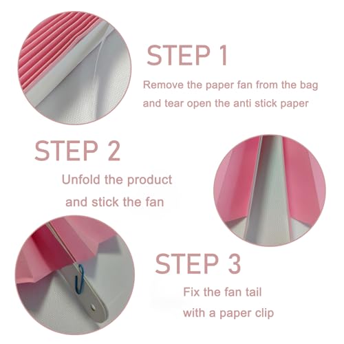 Pink Party Decorations Pink Hanging Ceiling Paper Fans 8in DIY Set (30 Count)