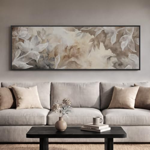 Large Framed Abstract Floral Wall Art for Living Room