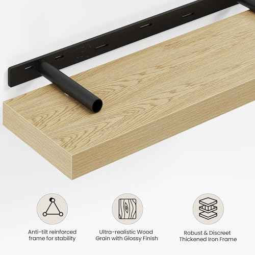 16 Inch Floating Shelves Wall Mounted for Display (2 Count)