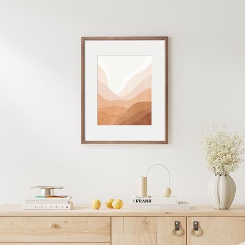 16x20 Picture Frame Natural Solid Walnut Photo Frames with 11x14 Removable Mat Wall Hanging Large Handcrafted Frame with HD Plexiglass Wall and Tabletop Display Large Poster Frame