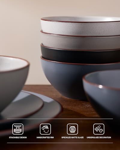 Venus Plates and Bowls Sets with Rim (24 Count)