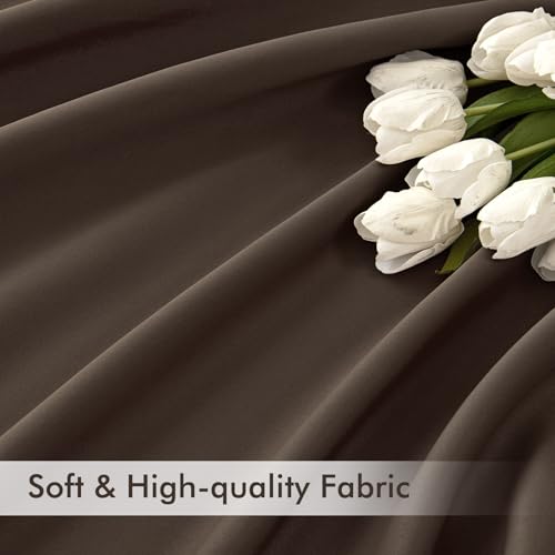 Chocolate Brown Back Tab Blackout Curtains 52x120 Inch 2 Panels Set (2 Count)