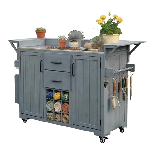 Outdoor Grill Cart with Stainless Steel Top