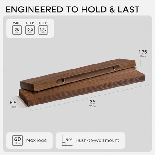 36 Inch Floating Shelves (3 Count)