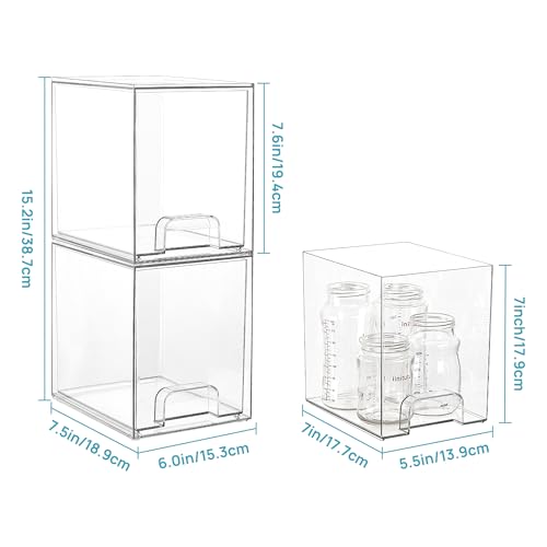 Clear Stackable Storage Drawers (4 Count)