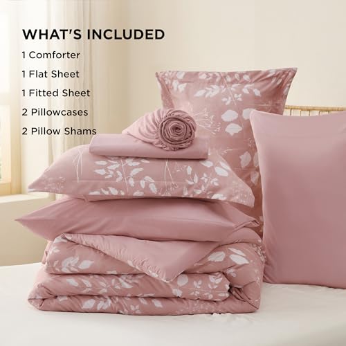 Floral Rose Pink Comforter Set