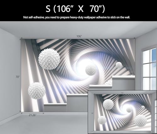 3D Space Architectural Tunnel Wallpaper Mural for Living Room