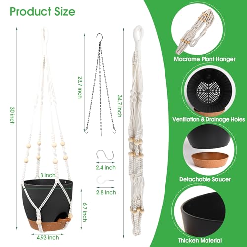 Hanging Planters for Indoor Outdoor Plants (2 Count)