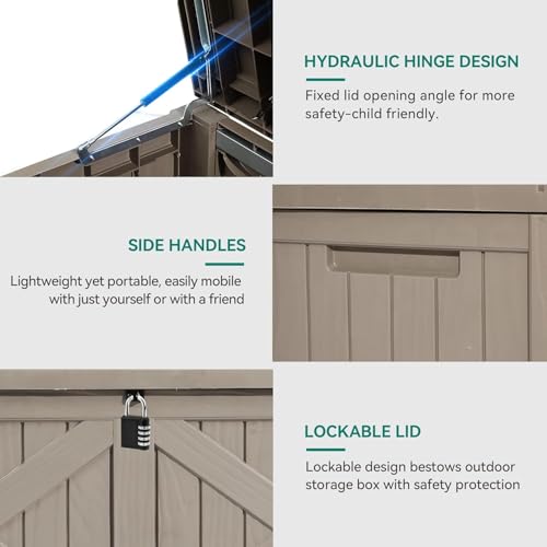 150 Gallon Large Outdoor Storage Box with X