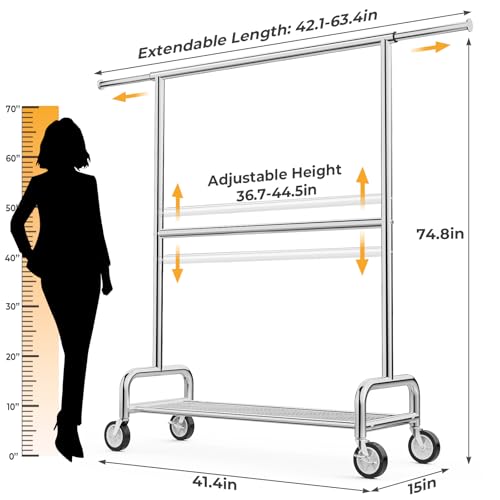 Heavy Duty Clothes Rack Load 860LBS