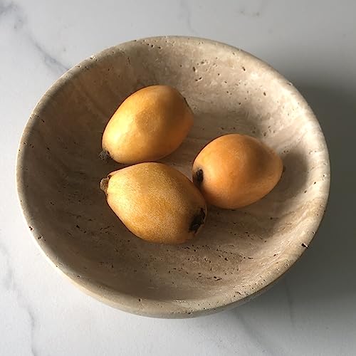 Large Marble Round Bowl HandCrafted Decorative Dish Fruit Bowl for Home Decorative