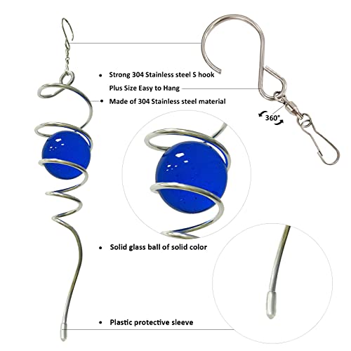 Wind Spinner Tail Gazing Ball Spiral Tail Wind Spinner Stabilizer Sun Catcher Visual Illusion in Spinning Yard Art Decor