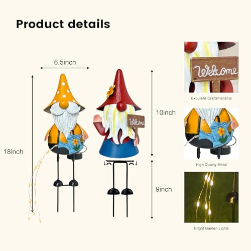 Garden Gnome Statue with Solar Lights