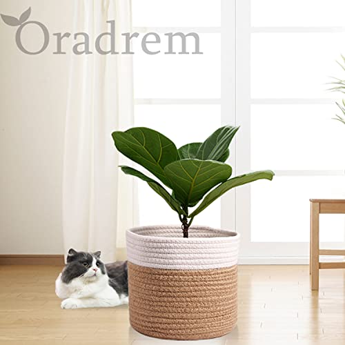 11" Cotton Rope Plant Basket Modern Woven Baskets 11"x 11"