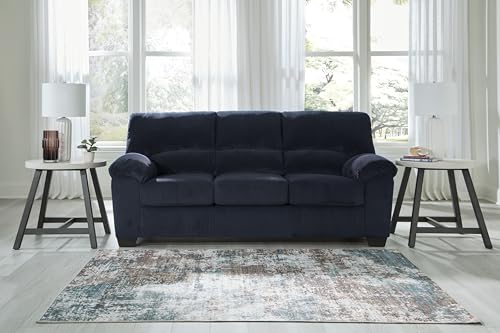 Sofa, 83-in Navy Corduroy, Anti-Sag Platform