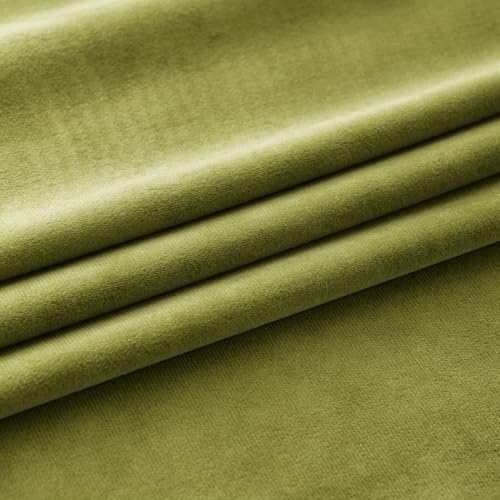 Moss Green Blackout Velvet Curtains Drapes 84 Inch Long 52"x84" (2 Count)