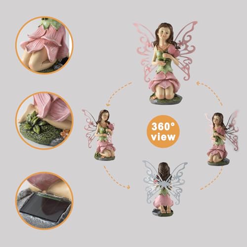 Solar Fairy Garden Statue Lights Outdoor Decor