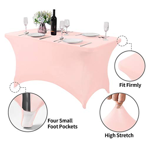 2Pack Spandex Table Cover for 4FT or 6ft or 9ft Table Universal Fitted Stretch Tablecloth for Party (2 Count)